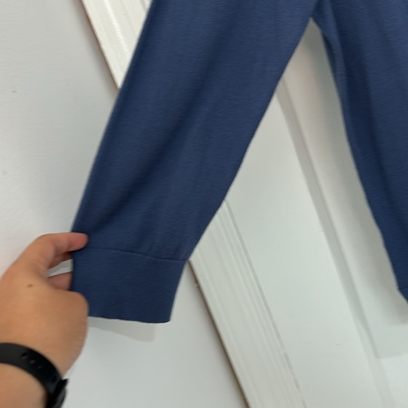 Ann Taylor Loft Womens Blue Button Up Cardigan 3/4 Sleeve Knit L Sweater - Picture 4 of 5